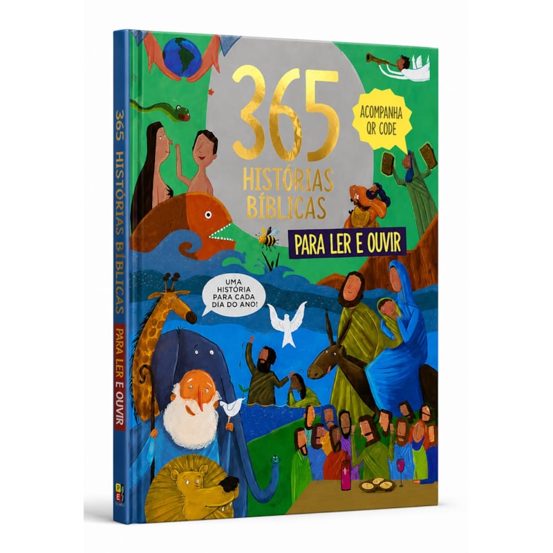 365 histórias bíblicas para ler e ouvir - Capa dura: 365 histórias bíblicas para ler e ouvir - Capa dura - Livro com Qr Code