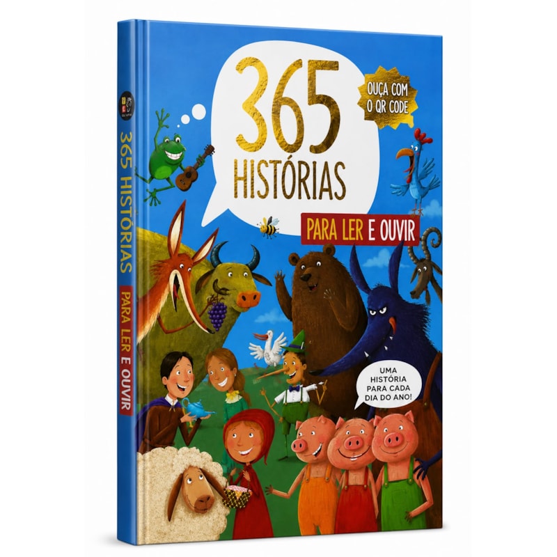 365 histórias para ler e ouvir - Capa dura: 365 histórias para ler e ouvir - Capa dura com Qr code