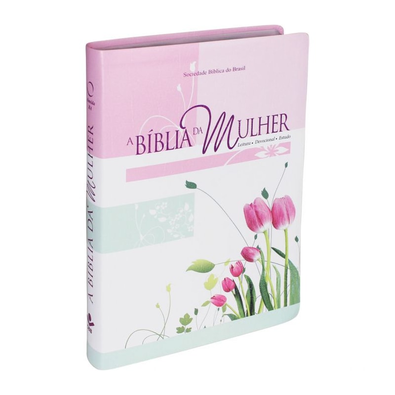 A BÍBLIA DA MULHER - COURO BONDED TULIPAS TAMANHO GRANDE - ALMEIDA REVISTA E ATUALIZADA (ARA)