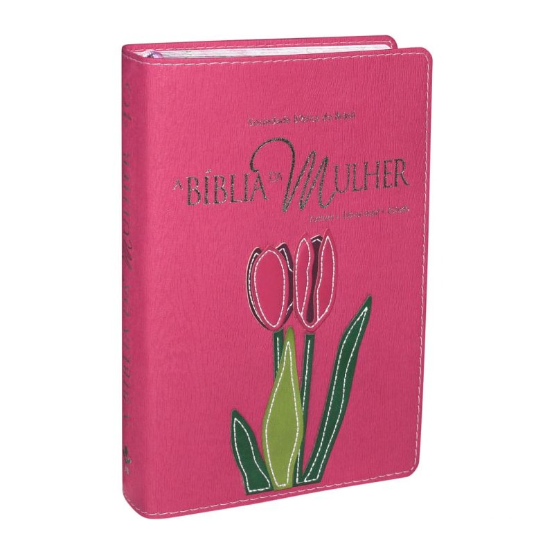 A BÍBLIA DA MULHER - COURO SINTÉTICO E BORDAS FLORIDAS TAMANHO MÉDIO - ALMEIDA REVISTA E ATUALIZADA (ARA)