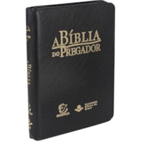 A BÍBLIA DO PREGADOR ARC, LETRA REGULAR, COM PALAVRAS DE JESUS DESTACADAS, COM MAPA, COM ZÍPER, CAPA COURO SINTÉTICO PRETA: ALMEIDA REVISTA E CORRIGIDA (ARC)