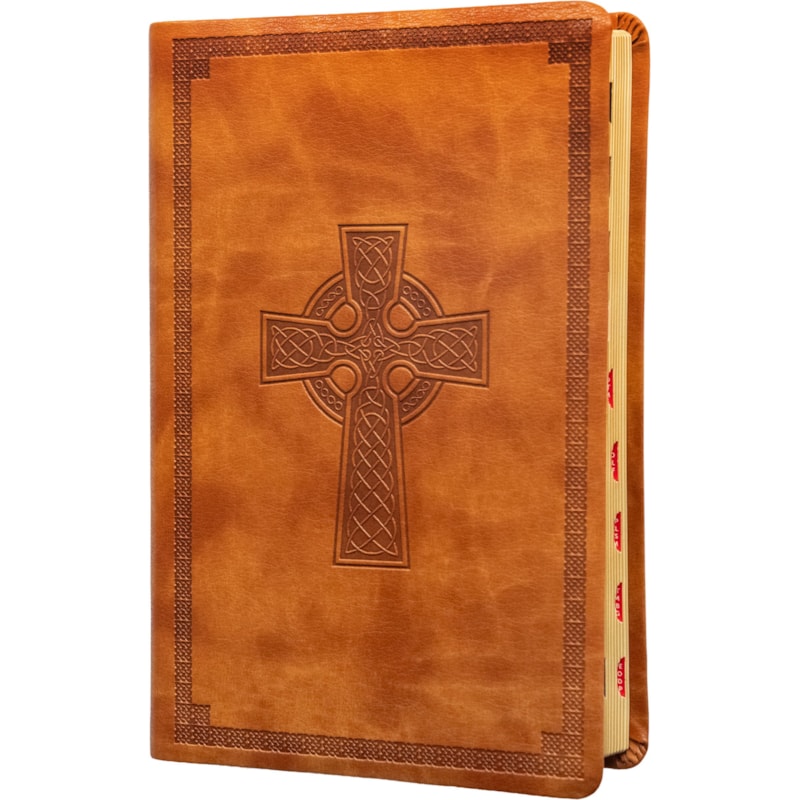 A BÍBLIA SAGRADA ACF, LETRA GRANDE, FONTE LEITURA PERFEITA, COM LETRAS DE JESUS EM VERMELHO E ÍNDICE DE DEDO, CAPA LUXO CRUZ CELTA