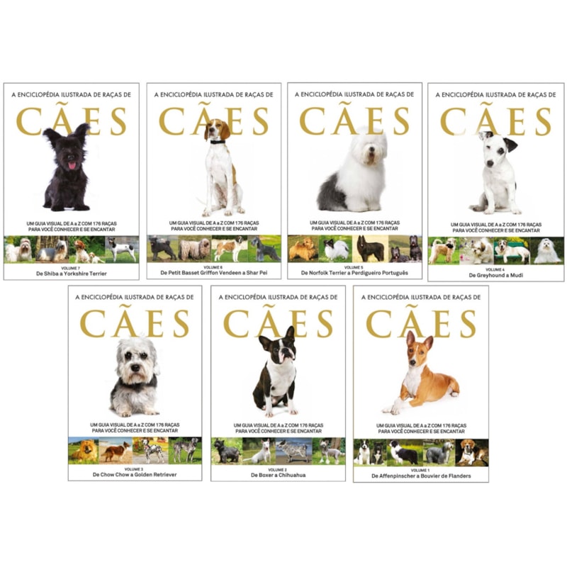A ENCICLOPÉDIA ILUSTRADA DE RAÇAS DE CÃES (COLEÇÃO COMPLETA - 7 LIVROS): UM GUIA VISUAL DE A A Z COM 176 RAÇAS PARA VOCÊ CONHECER E SE ENCANTAR