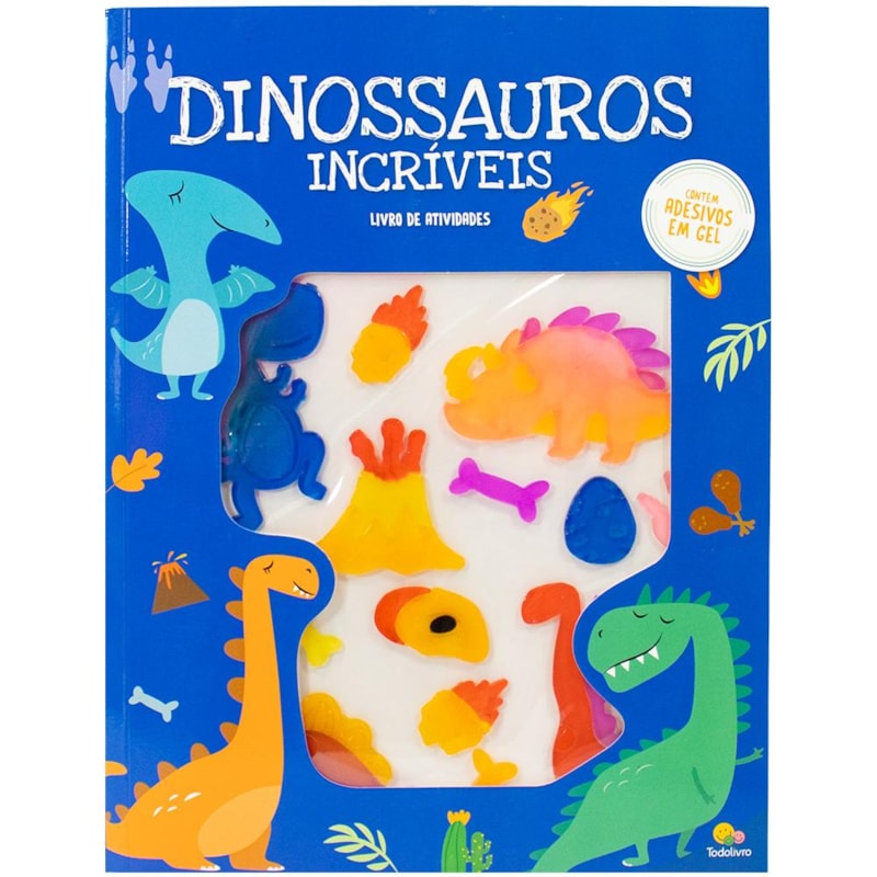 ADESIVOS EM GEL - LIVRO DE ATIVIDADES: DINOSSAUROS INCRÍVEIS