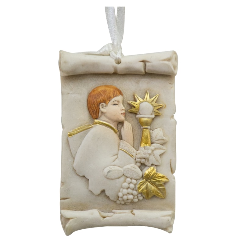 ADORNO DE PAREDE PRIMEIRA COMUNHÃO MENINA 9CM DE ALTURA CAIXA C/ 12