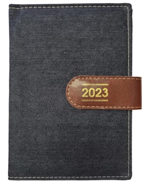 AGENDA DIÁRIA DE MESA COSTURADA 2023 - JEANS