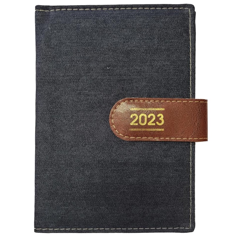 AGENDA DIÁRIA DE MESA COSTURADA 2023 - JEANS