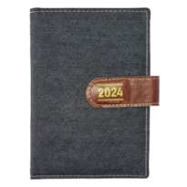 AGENDA DIÁRIA DE MESA COSTURADA 2024 - JEANS