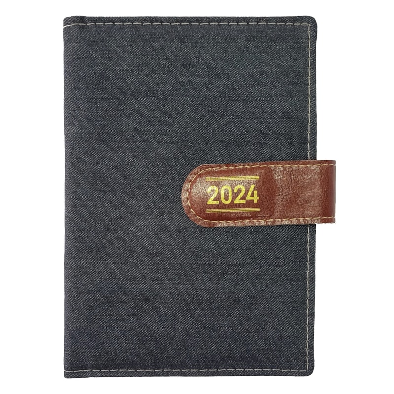 AGENDA DIÁRIA DE MESA COSTURADA 2024 - JEANS