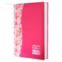 AGENDA DIÁRIA DE MESA COSTURADA 2026 - FLORAL/PINK