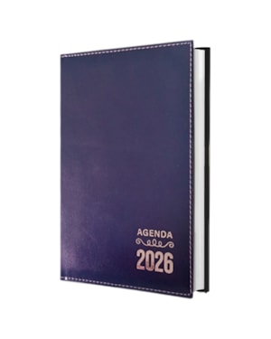 AGENDA DIÁRIA DE MESA COSTURADA 2026 - LISO AZUL