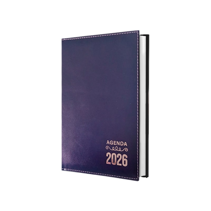 AGENDA DIÁRIA DE MESA COSTURADA 2026 - LISO AZUL
