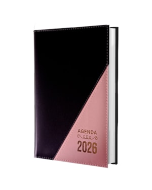 AGENDA DIÁRIA DE MESA COSTURADA 2026 - PRETO/TERRA
