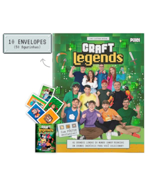 ÁLBUM OFICIAL CRAFT LEGENDS + 10 ENVELOPES DE FIGURINHAS