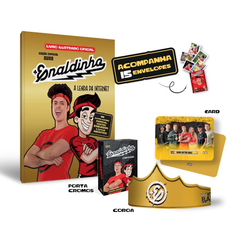 ÁLBUM OFICIAL DO ENALDINHO EM CAPA DURA: EDIÇÃO ESPECIAL OURO + BRINDES EXCLUSIVOS