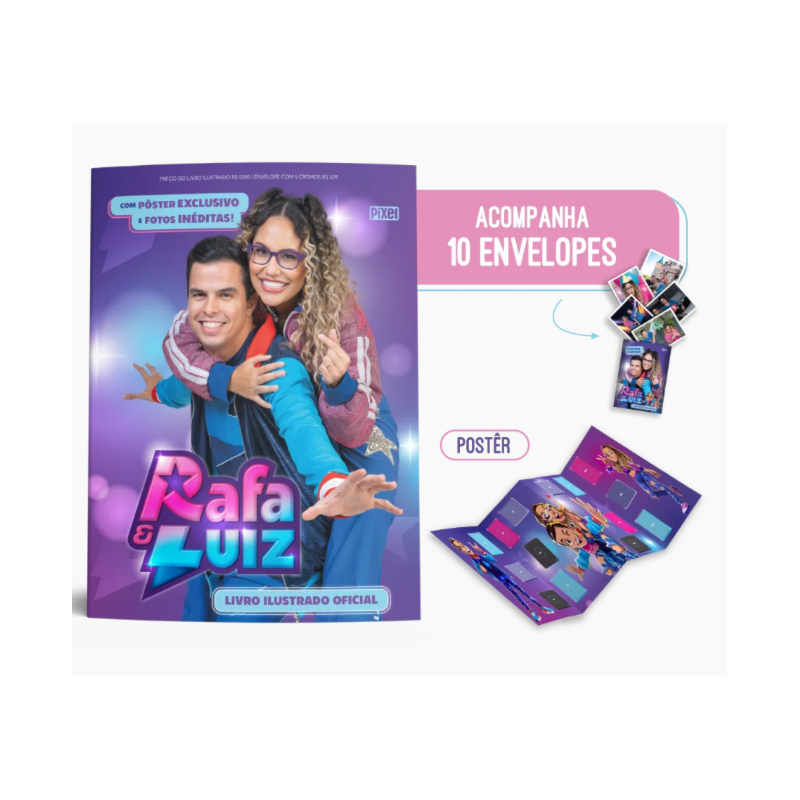 ÁLBUM OFICIAL RAFA & LUIZ + 10 ENVELOPES DE FIGURINHAS