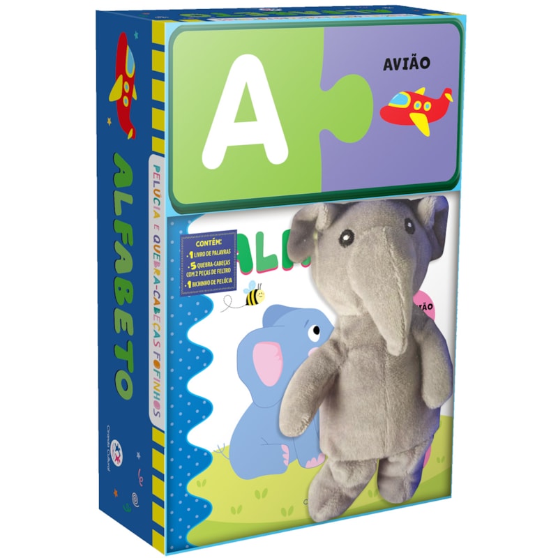 ALFABETO - LIVRO COM PELÚCIA E QUEBRA-CABEÇA
