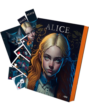 ALICE NO PAÍS DAS MARAVILHAS & ATRAVÉS DO ESPELHO: EDIÇÃO DE LUXO; ILUSTRAÇÕES; PÁGINAS COLORIDAS; FITILHO E ACOMPANHA BRINDES PERSONALIZADOS