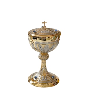 ÂMBULA COM PEDRAS AZUIS 24CM DE ALTURA