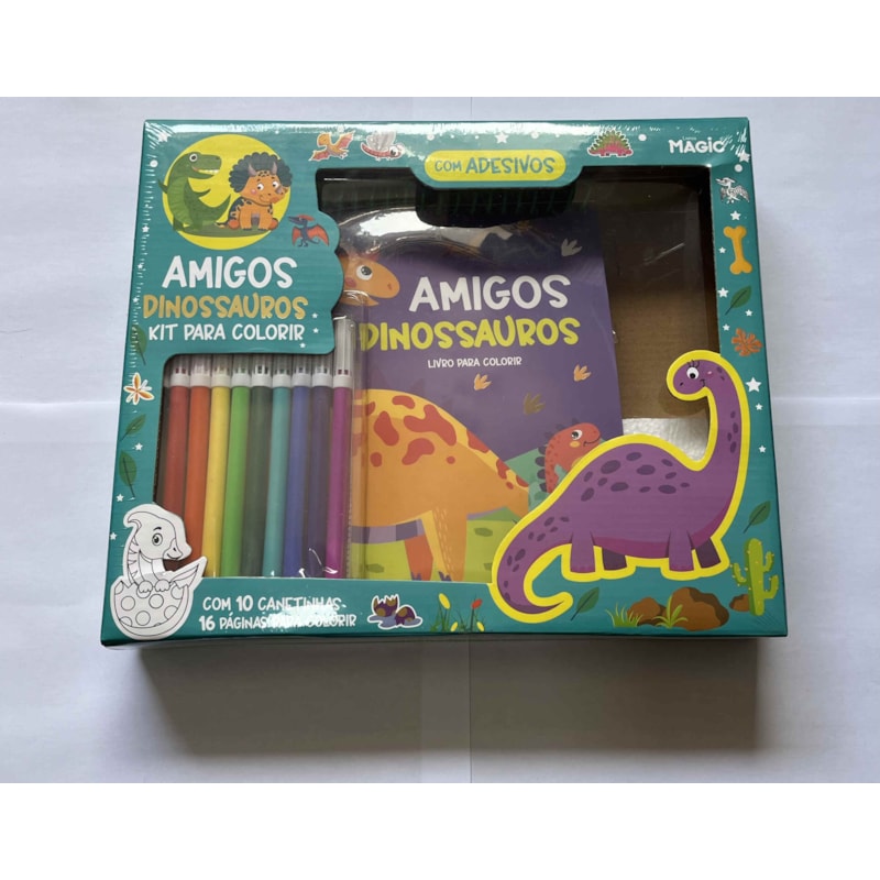 AMIGOS DINOSSAUROS - KIT PARA COLORIR