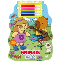 ANIMAIS AMIGOS: COLORIR COM ADESIVOS E CANETINHAS