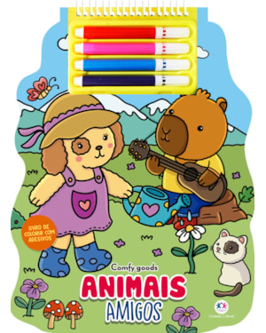 ANIMAIS AMIGOS: COLORIR COM ADESIVOS E CANETINHAS