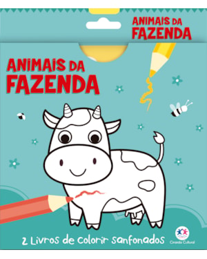 ANIMAIS DA FAZENDA - 2 LIVROS DE COLORIR SANFONADOS