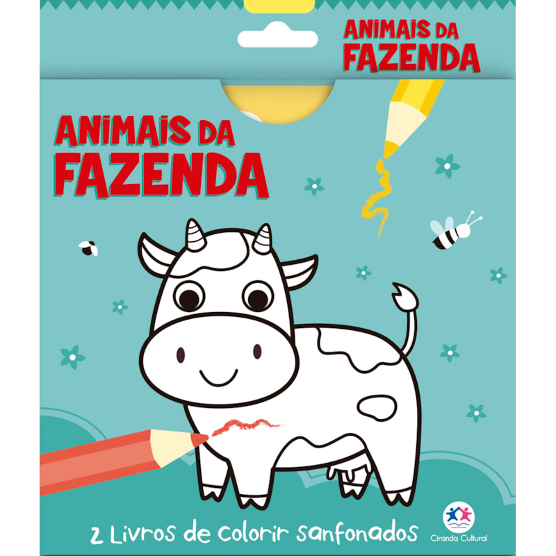 ANIMAIS DA FAZENDA - 2 LIVROS DE COLORIR SANFONADOS
