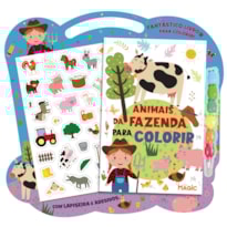 ANIMAIS DA FAZENDA - LAPISEIRA, GIZ DE CERA E ADESIVOS