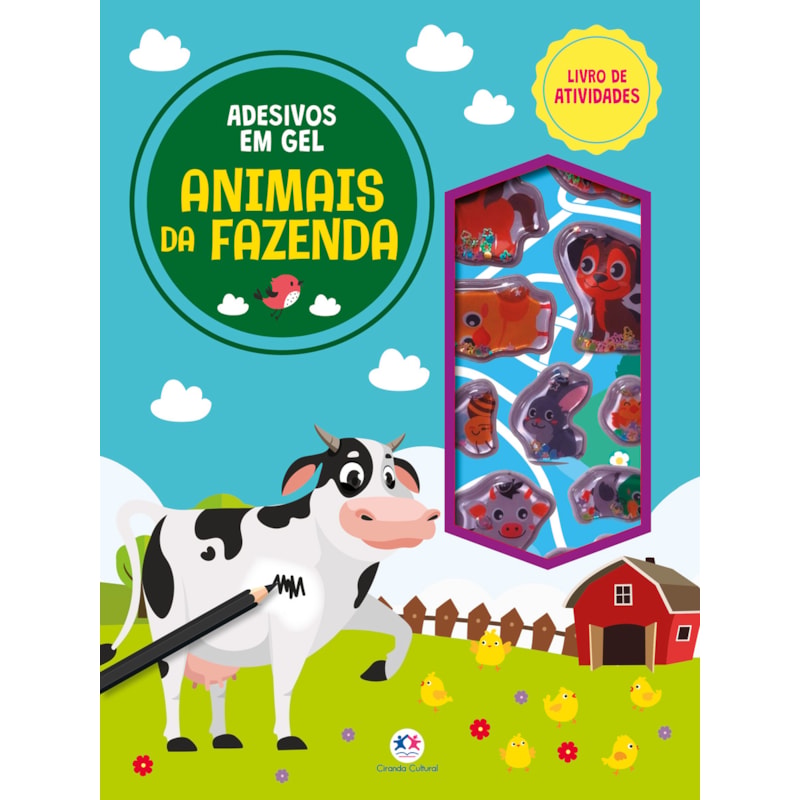 ANIMAIS DA FAZENDA - LIVRO DE ATIVIDADES E ADESIVOS EM GEL