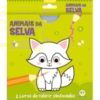 ANIMAIS DA SELVA - 2 LIVROS DE COLORIR SANFONADOS