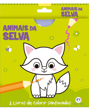 ANIMAIS DA SELVA - 2 LIVROS DE COLORIR SANFONADOS