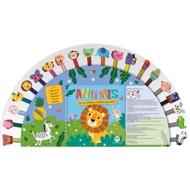 Animais - Livro com Atividades e Desenhos para Colorir