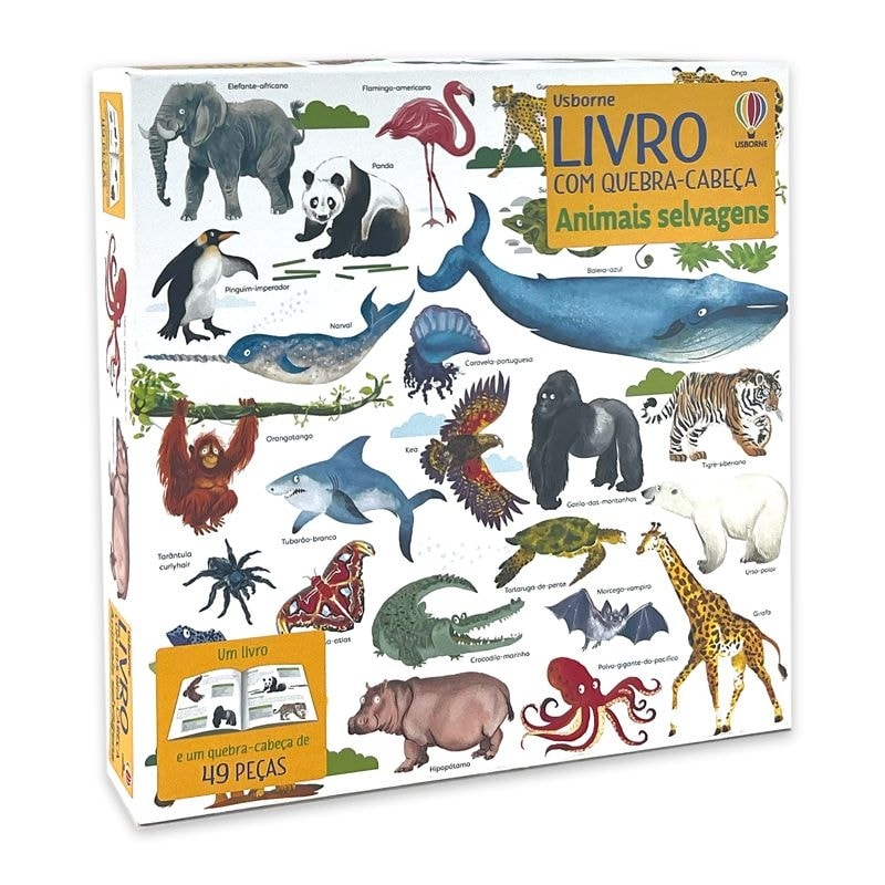 ANIMAIS SELVAGENS: LIVRO COM QUEBRA CABEÇA