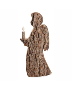 ANJO ITALIANO CASCA DE MADEIRA - 32CM DE ALTURA