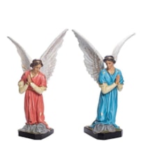 IMAGEM ANJOS ADORADORES 105CM C/ OLHOS DE VIDRO (MÃOS POSTAS) CONJUNTO