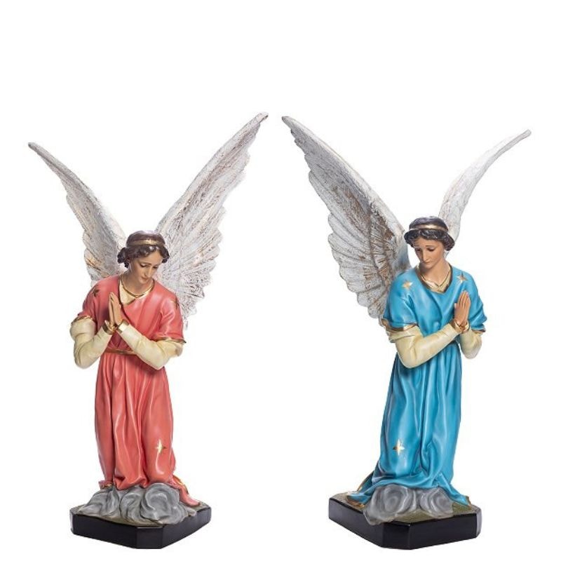 ANJOS ADORADORES 105CM C/ OLHOS DE VIDRO (MÃOS POSTAS) CONJUNTO