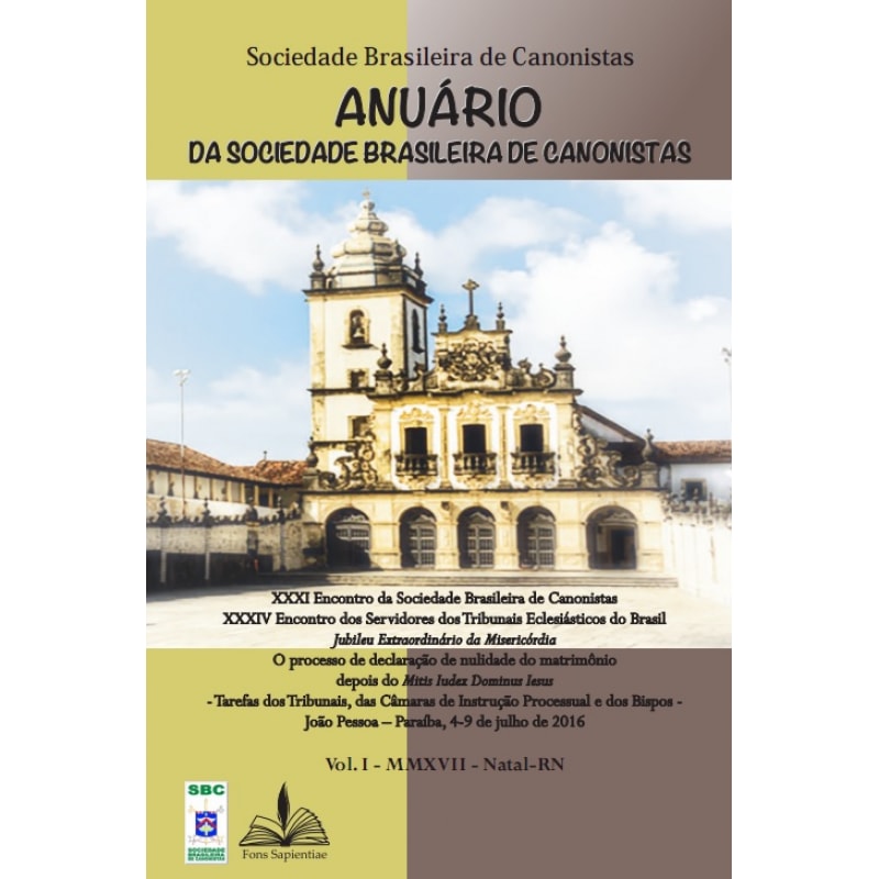 ANUÁRIO DA SOCIEDADE BRASILEIRA DE CANONISTAS