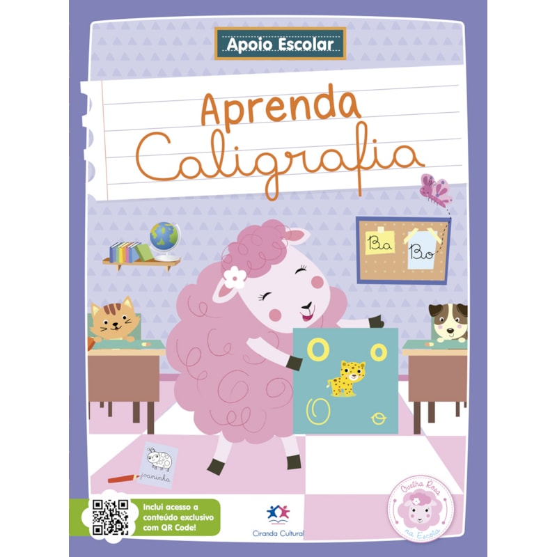Apoio Escolar - Aprenda Caligrafia: Ovelha Rosa na Escola