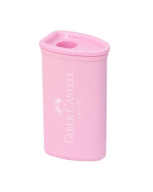 APONTADOR FABER CASTELL COM DEPOSITO TRIANGULAR ROSA