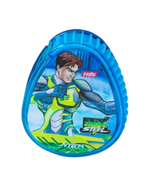 APONTADOR TRIS COM DEPOSITO MAX STEEL AZUL