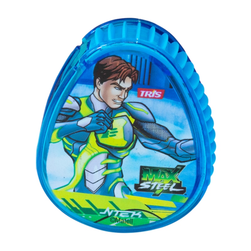 APONTADOR TRIS COM DEPOSITO MAX STEEL AZUL