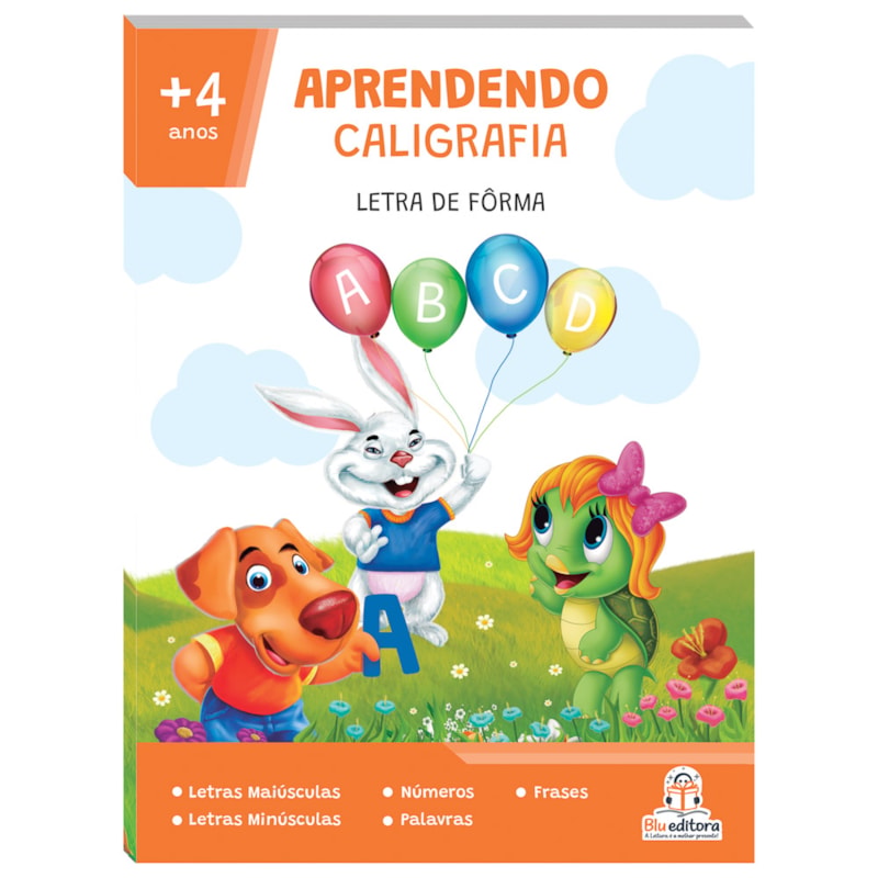 Aprendendo caligrafia: letra de fôrma, palavras, frases e números