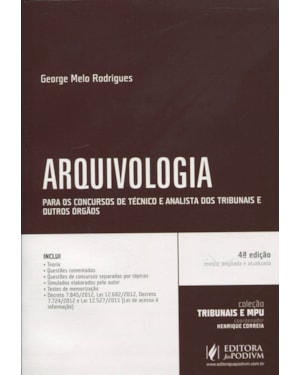 ARQUIVOLOGIA - PARA OS CONCURSOS DE TECNICO E ANALISTA DOS TRIBUNAIS E OUTROS ORGAOS