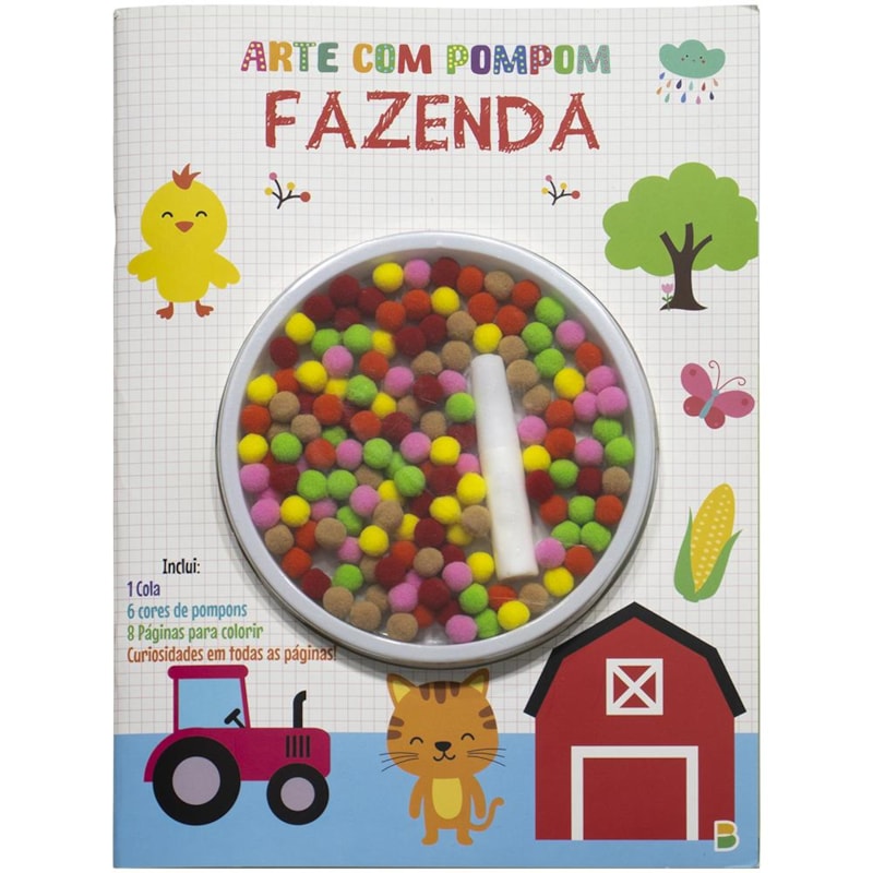 ARTE COM POMPOM! LIVRO DIVERTIDO: FAZENDA