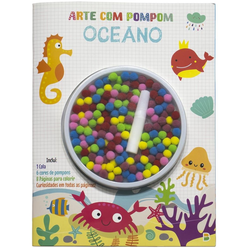 ARTE COM POMPOM! LIVRO DIVERTIDO: OCEANO