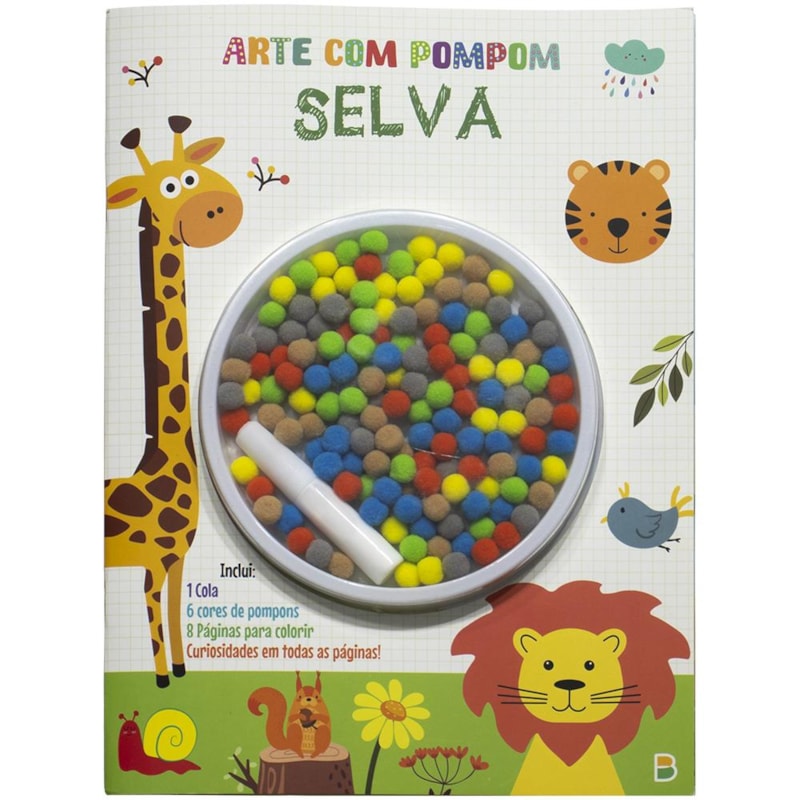 ARTE COM POMPOM! LIVRO DIVERTIDO: SELVA