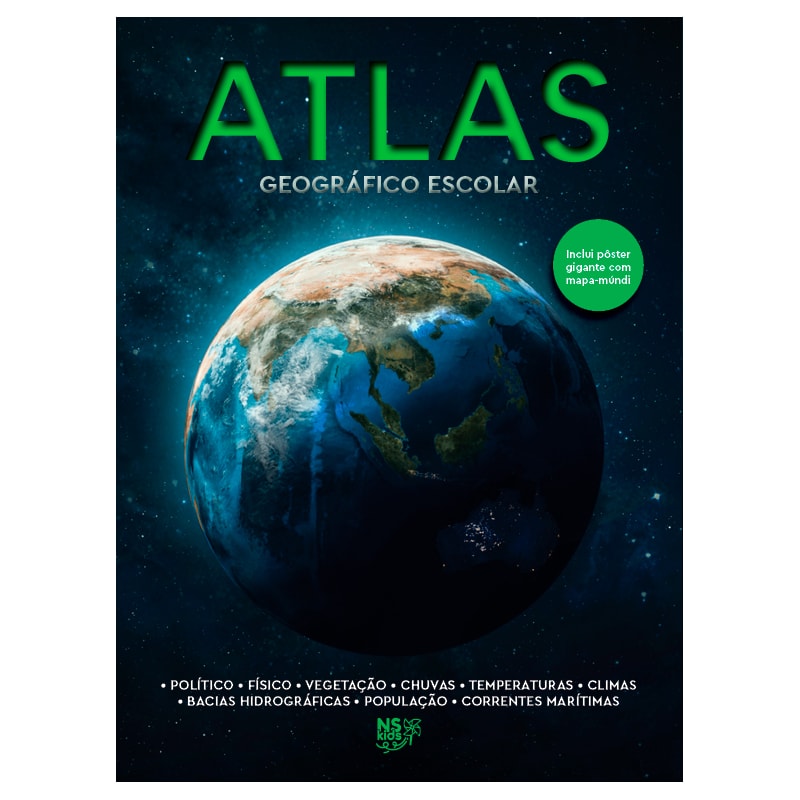 ATLAS GEOGRÁFICO ESCOLAR - ACOMPANHA PÔSTER GIGANTE