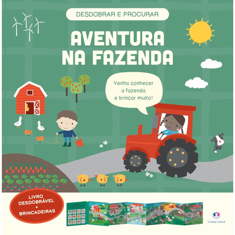 AVENTURA NA FAZENDA - LIVRO DESDOBRÁVEL + BRINCADEIRAS
