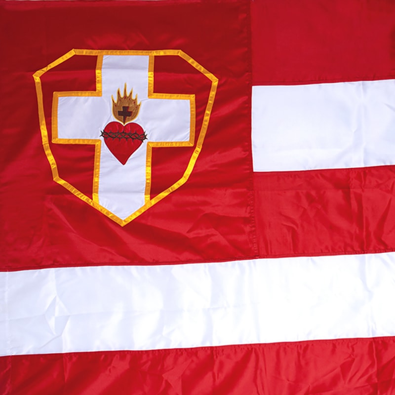 BANDEIRA DO APOSTOLADO DA ORAÇÃO EM CETIM - 1,30 X 1,60